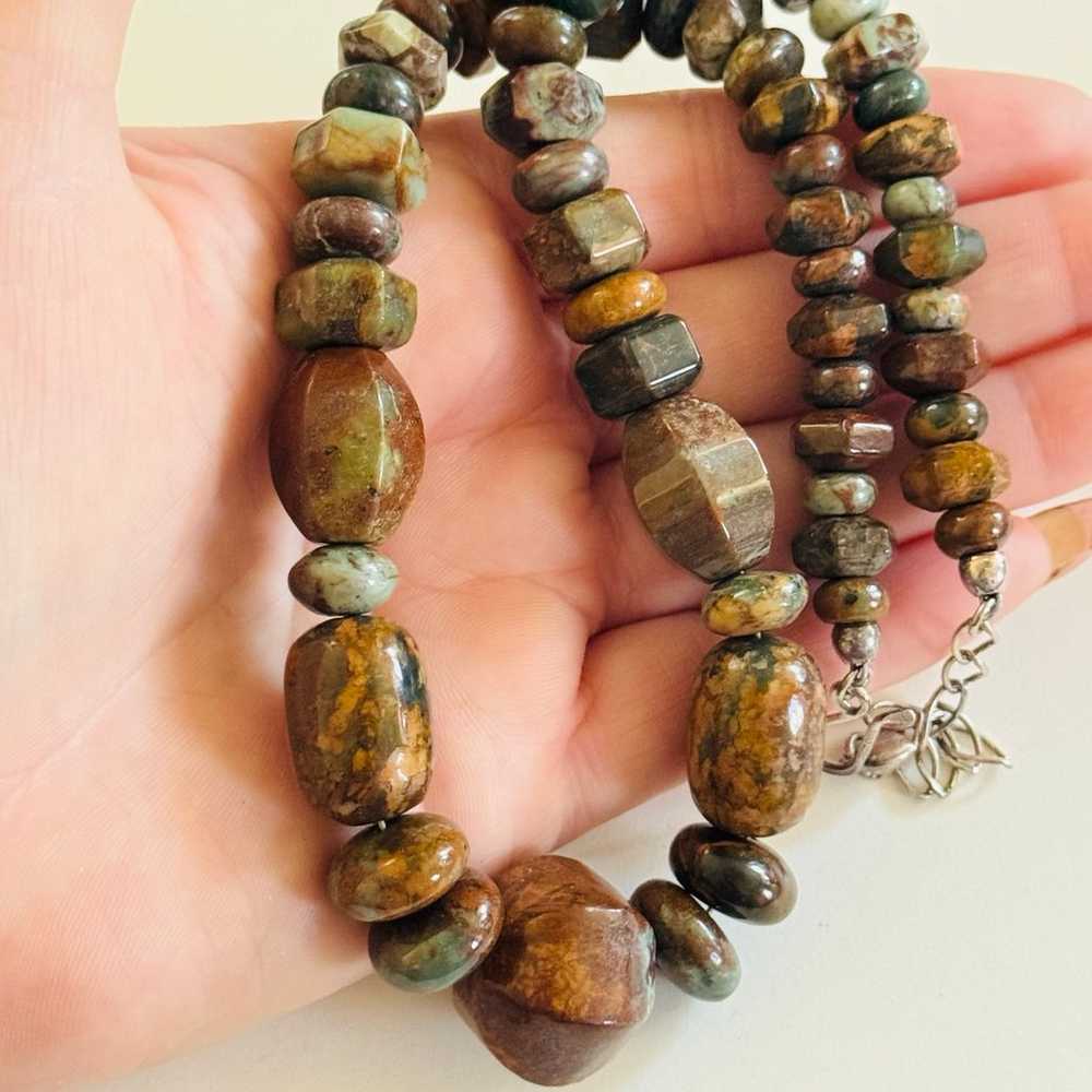 Jay King DTR Necklace Jasper Gemstone Strand Mine… - image 1