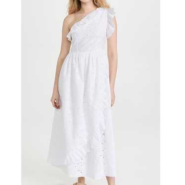 Batsheva Jude Midi Dress One Shoulder Eyelet Ruff… - image 1