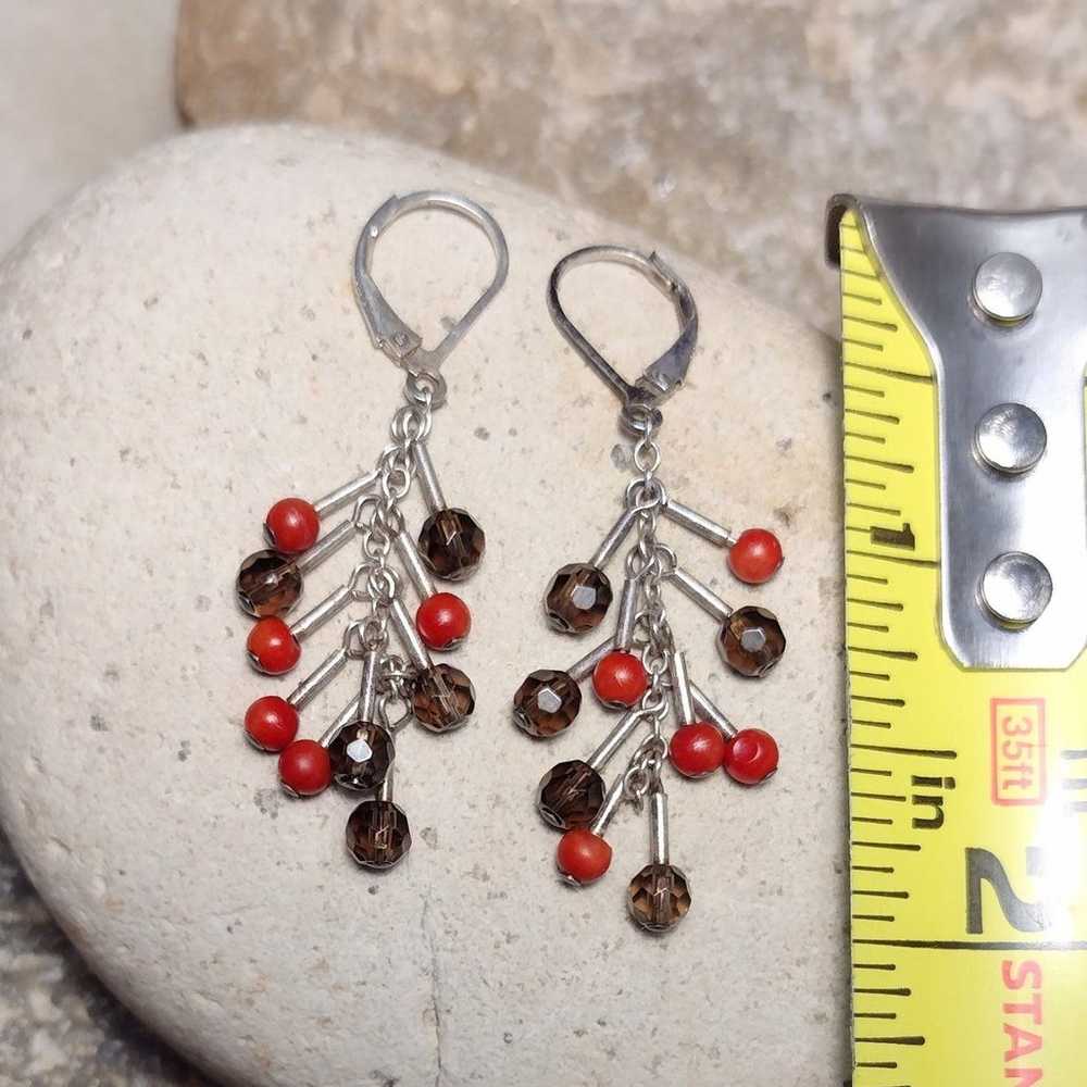 Mediterranean Coral Beaded Sterling Silver Crysta… - image 2