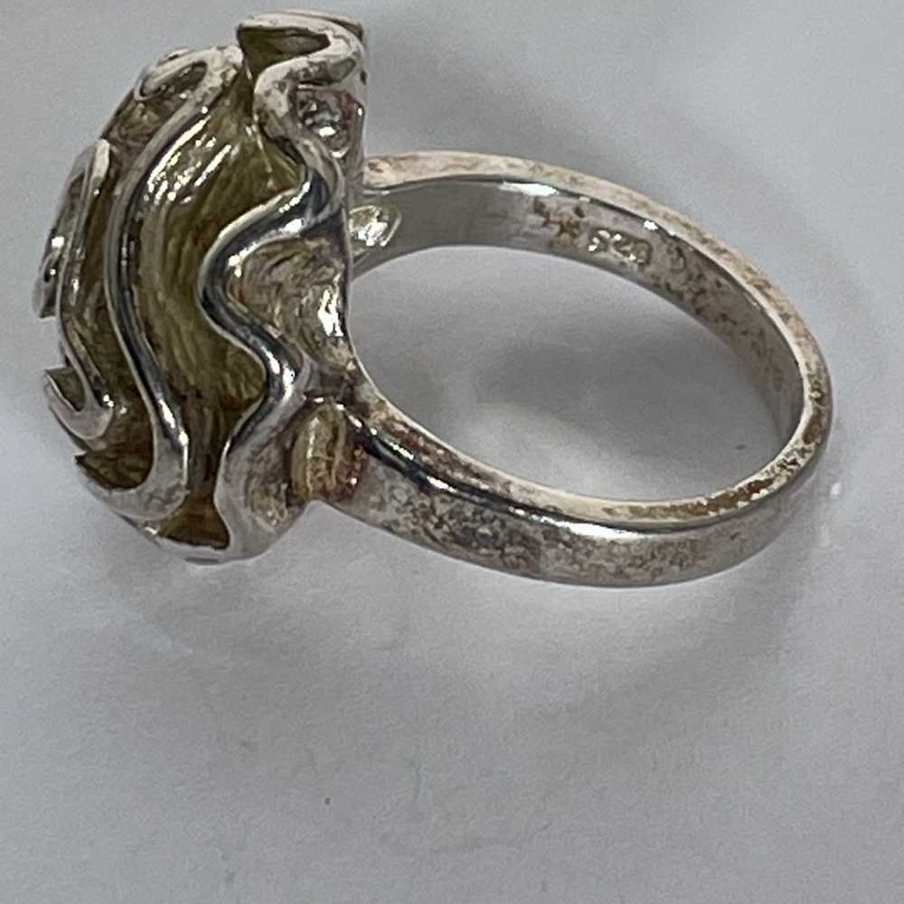 Vintage Sterling Silver Rose Ruffle Ring Size 6.25 - image 5