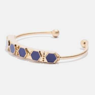 Vintage 70's Runway Lapis Lazuli Hinge Bracelet - image 1