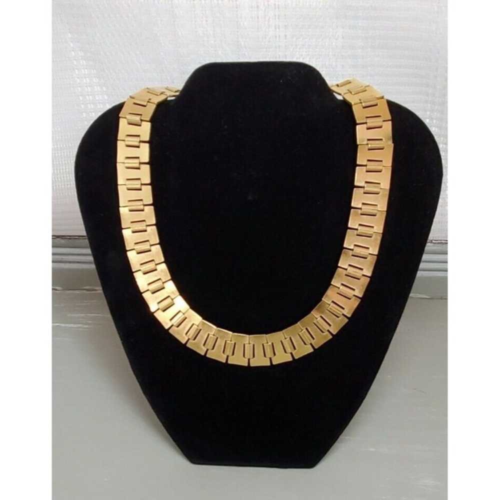 Vintage NAPIER Goldtone Egyptian Collar Choker Ne… - image 1