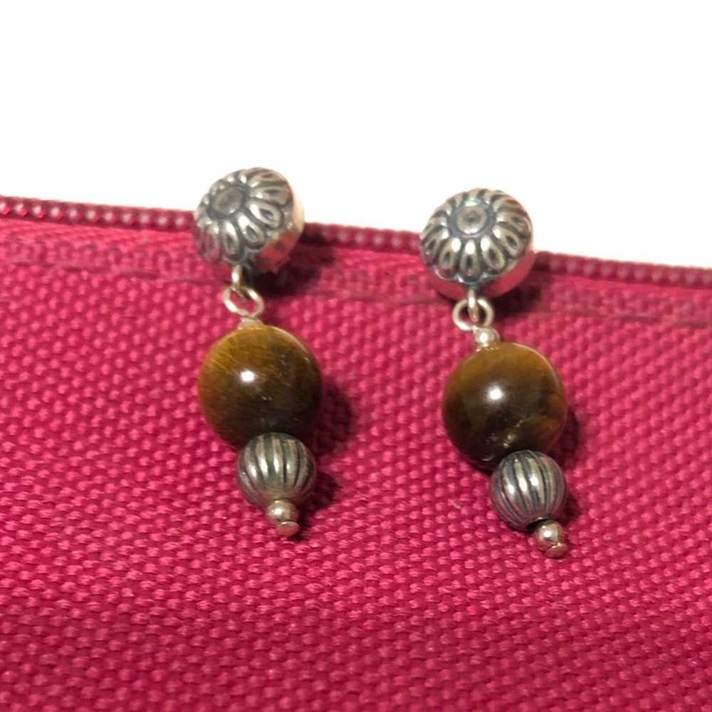 Carolyn pollack sterling tiger eye earrings - image 2