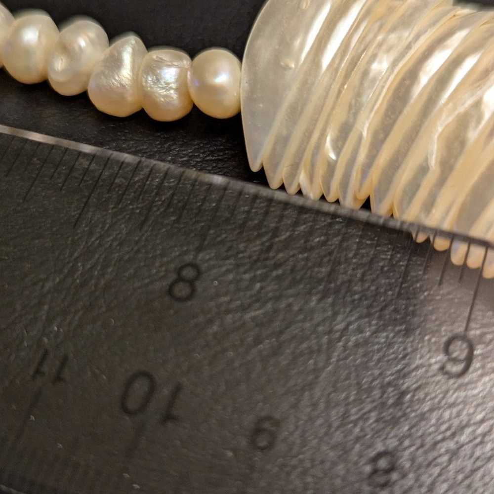 Vintage freshwater Pearl necklace, opaque bracele… - image 5