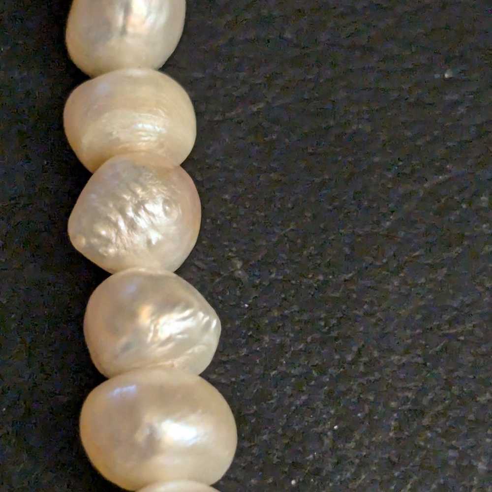 Vintage freshwater Pearl necklace, opaque bracele… - image 8