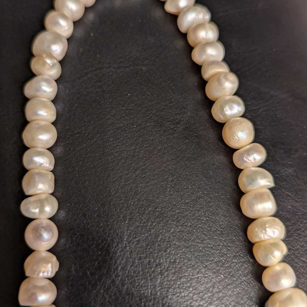 Vintage freshwater Pearl necklace, opaque bracele… - image 9