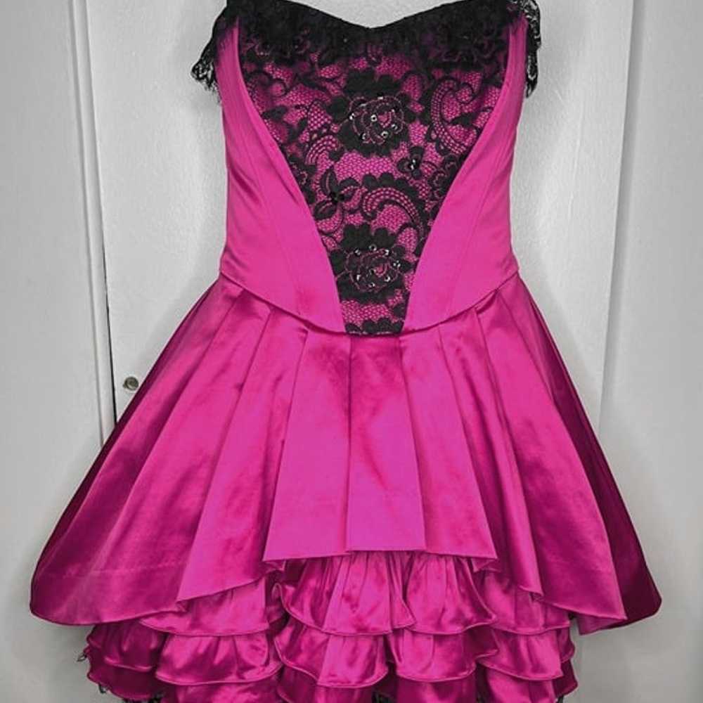 Betsey Johnson Collection Fuchsia & Black Evening… - image 1