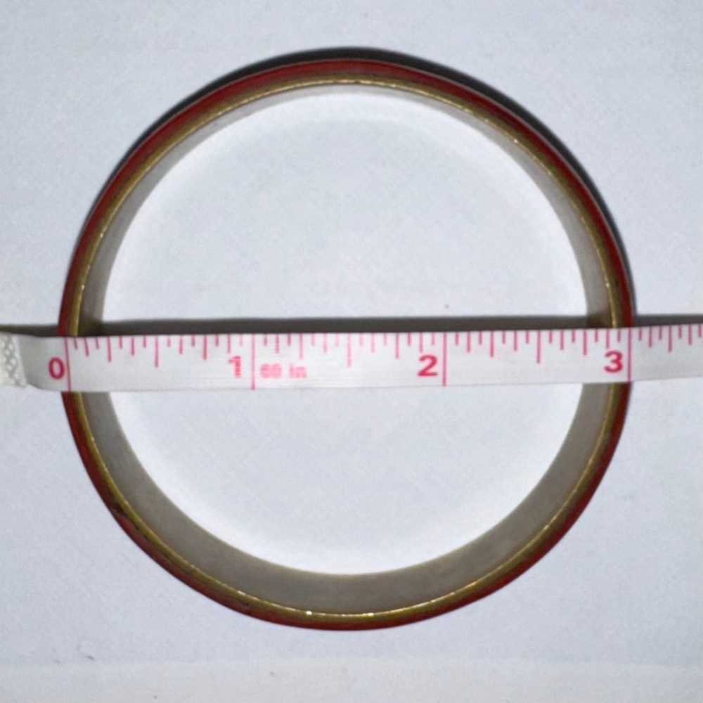 Vintage Red Brass Chinese Style Carved Bangle Bra… - image 10