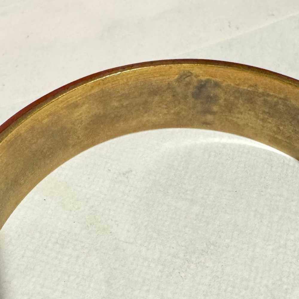 Vintage Red Brass Chinese Style Carved Bangle Bra… - image 5