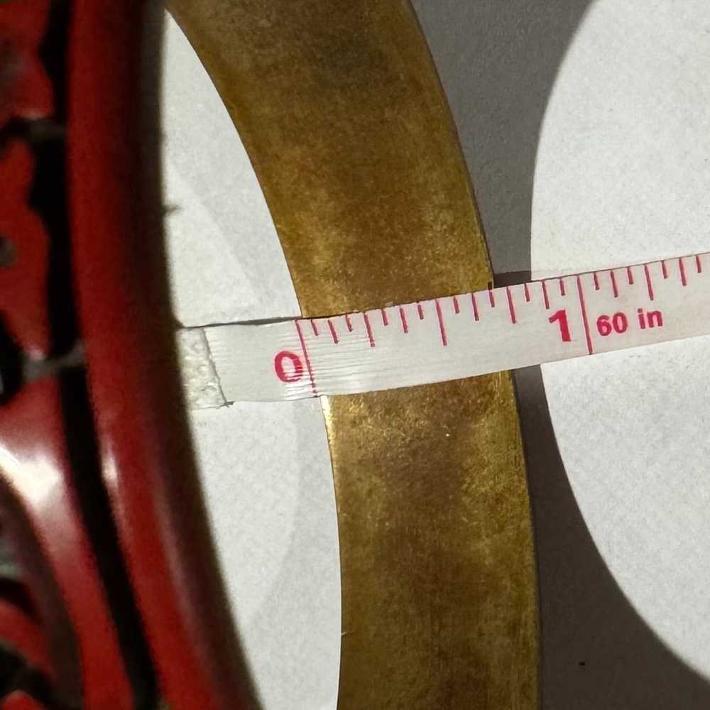 Vintage Red Brass Chinese Style Carved Bangle Bra… - image 7
