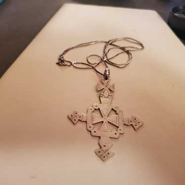 Sterling silver vintage large cross