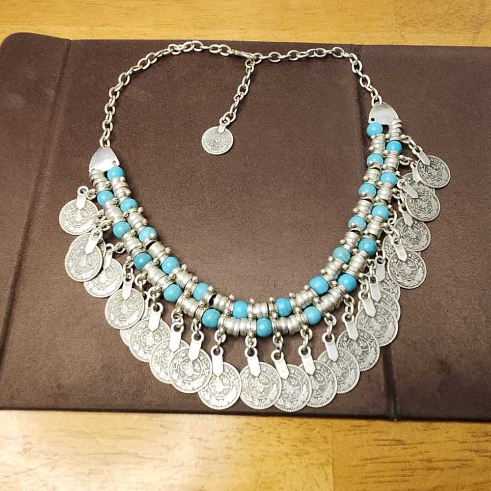 VINTAGE COIN STATEMENT NECKLACE - image 1