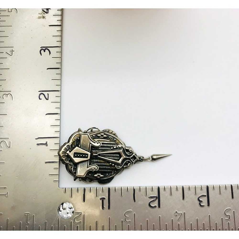 Vintage brooch silver tone art deco by Jan Michae… - image 3