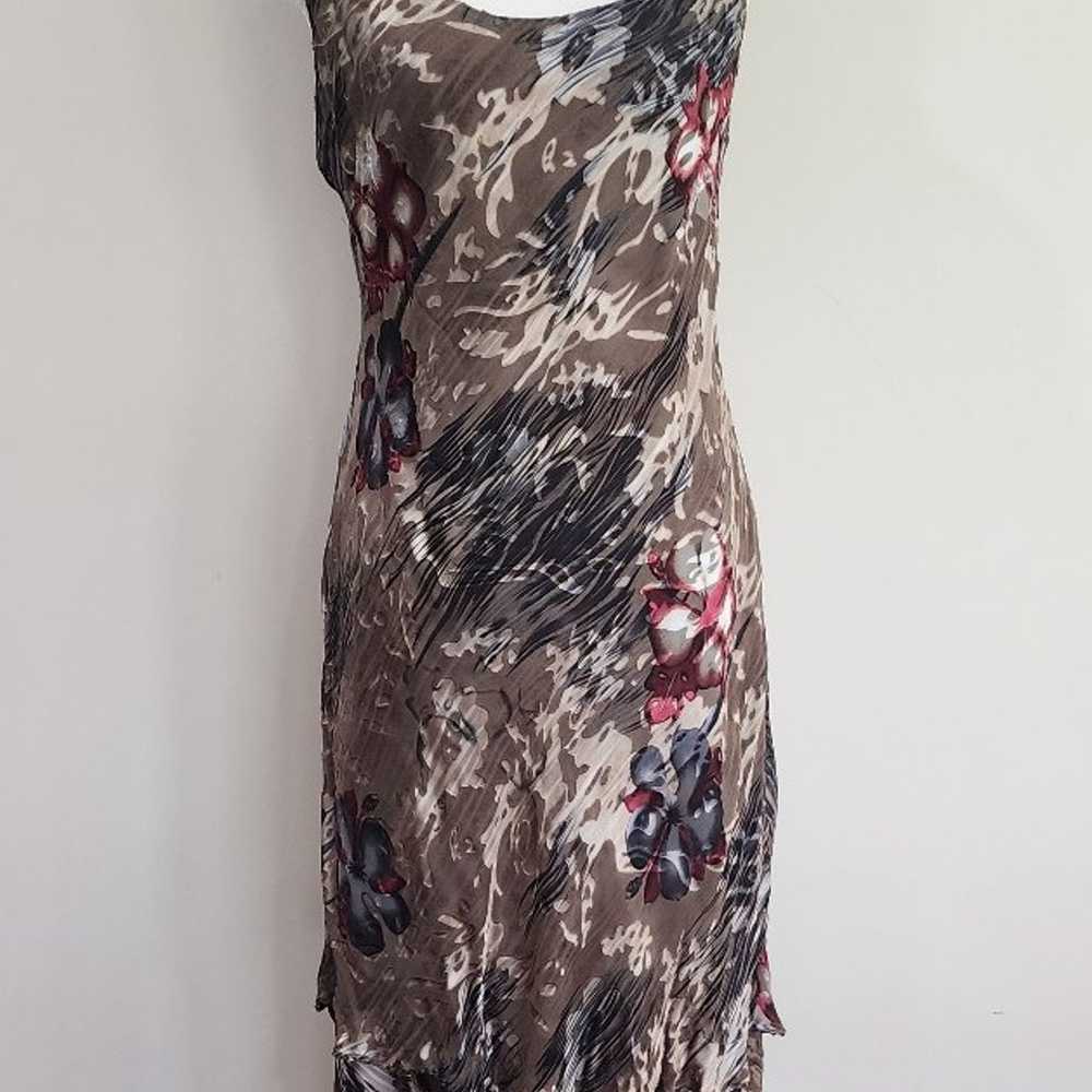 SIMPLY SILK Floral Print Burnout Velvet Tiered Ru… - image 4