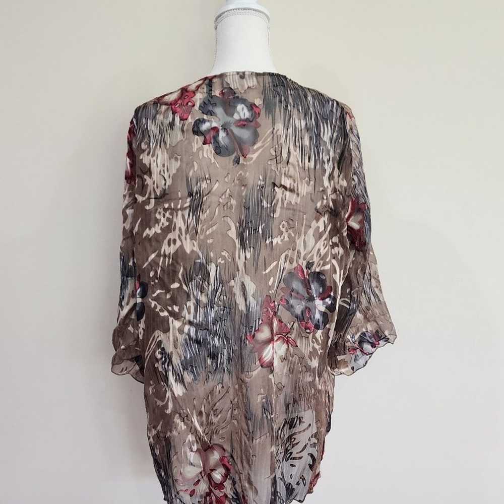 SIMPLY SILK Floral Print Burnout Velvet Tiered Ru… - image 7