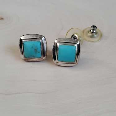 Sterling Silver 925 Turquoise Earrings - image 1