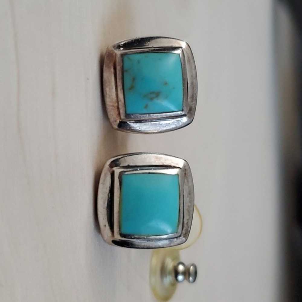 Sterling Silver 925 Turquoise Earrings - image 2