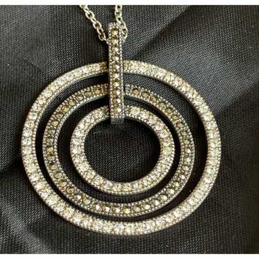 Lavish by TJM Sterling Silver Circles Pendant Nec… - image 1