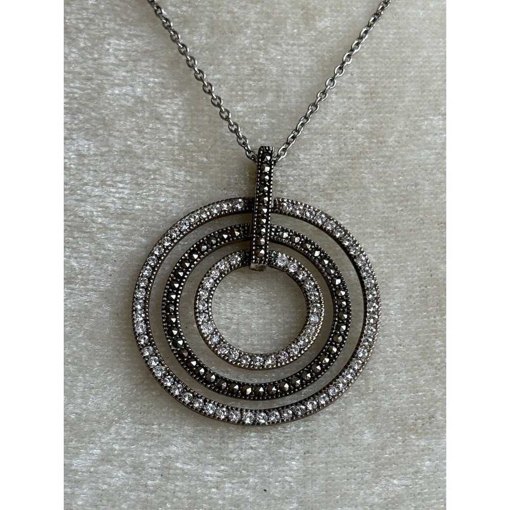 Lavish by TJM Sterling Silver Circles Pendant Nec… - image 2