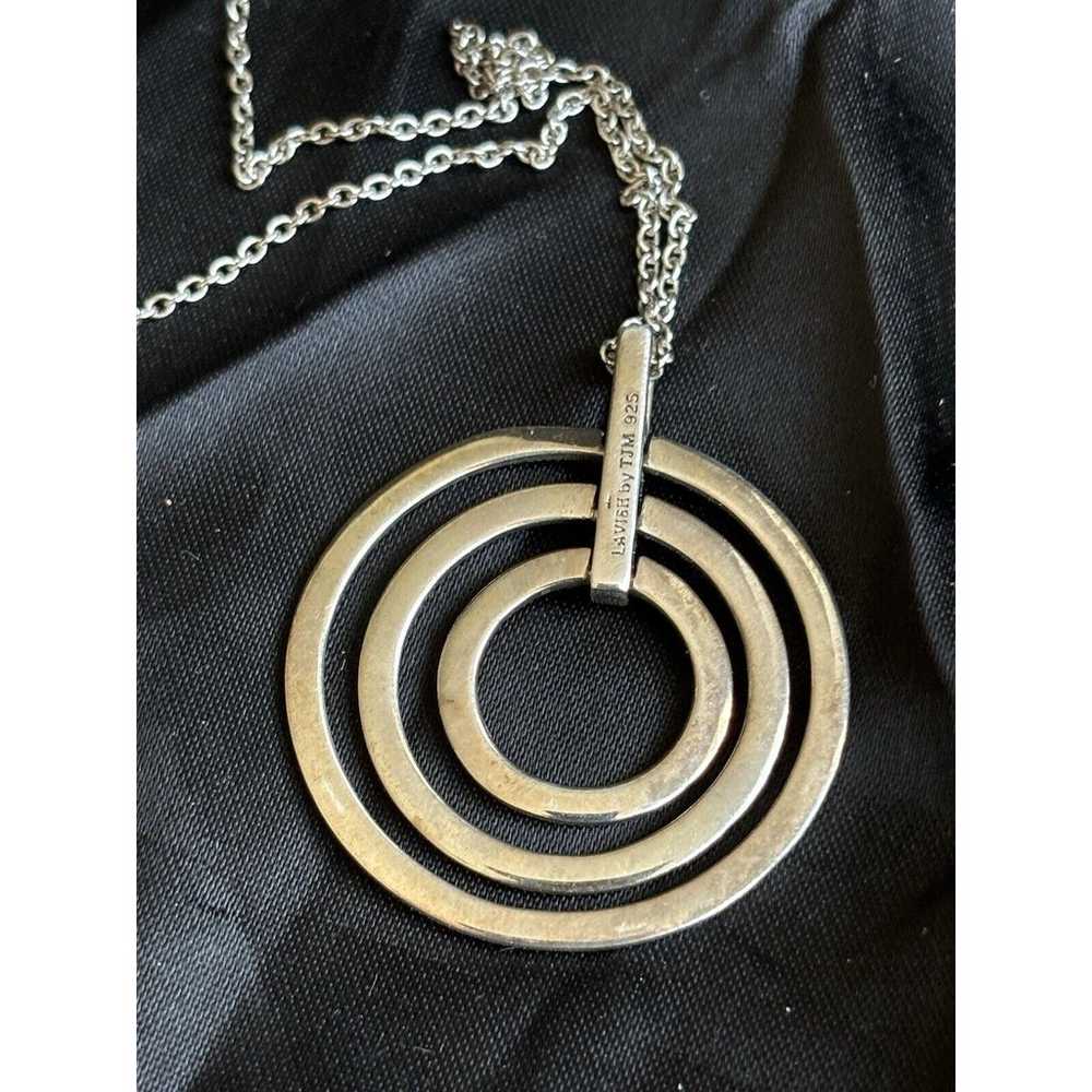 Lavish by TJM Sterling Silver Circles Pendant Nec… - image 4