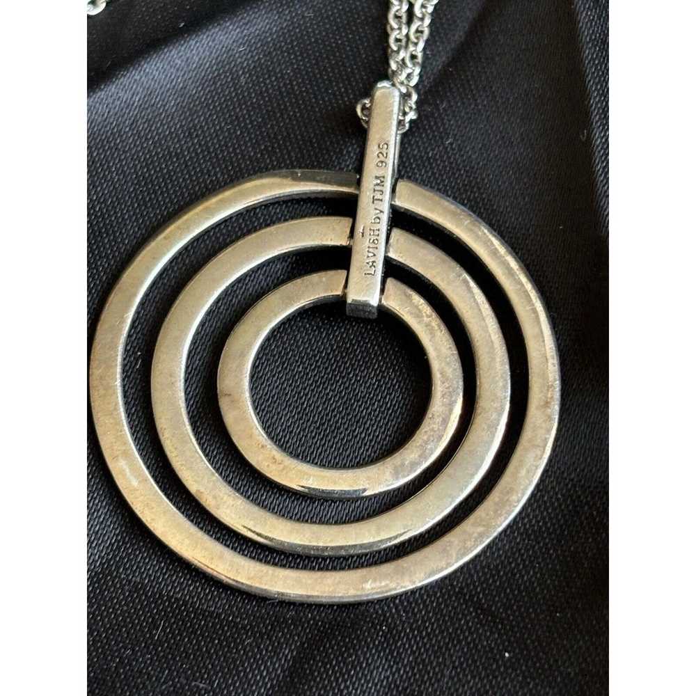 Lavish by TJM Sterling Silver Circles Pendant Nec… - image 8