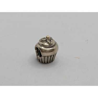 PANDORA  Sterling Silver & 14K Gold Cupcake Charm 