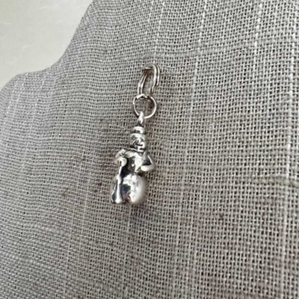 Vintage Sterling Silver Snowman Charm SP-3437 - image 3