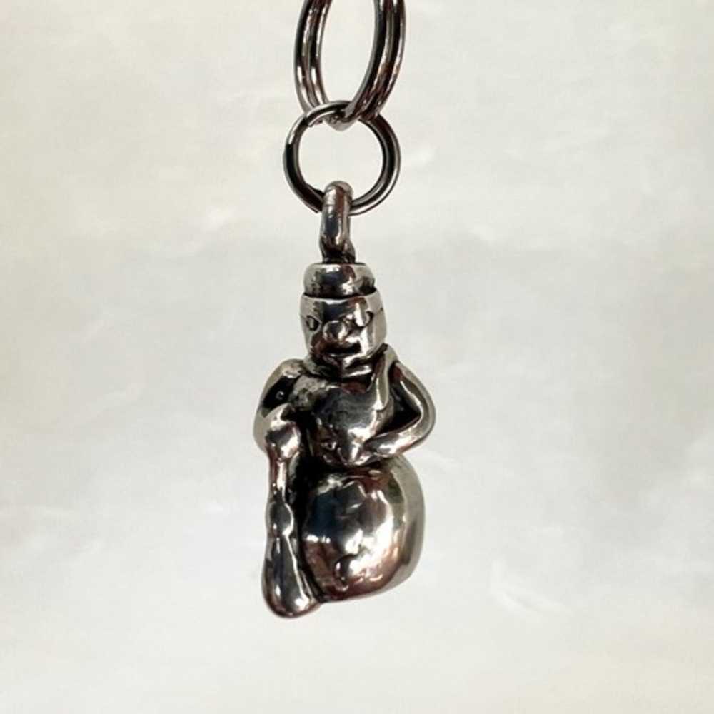 Vintage Sterling Silver Snowman Charm SP-3437 - image 4