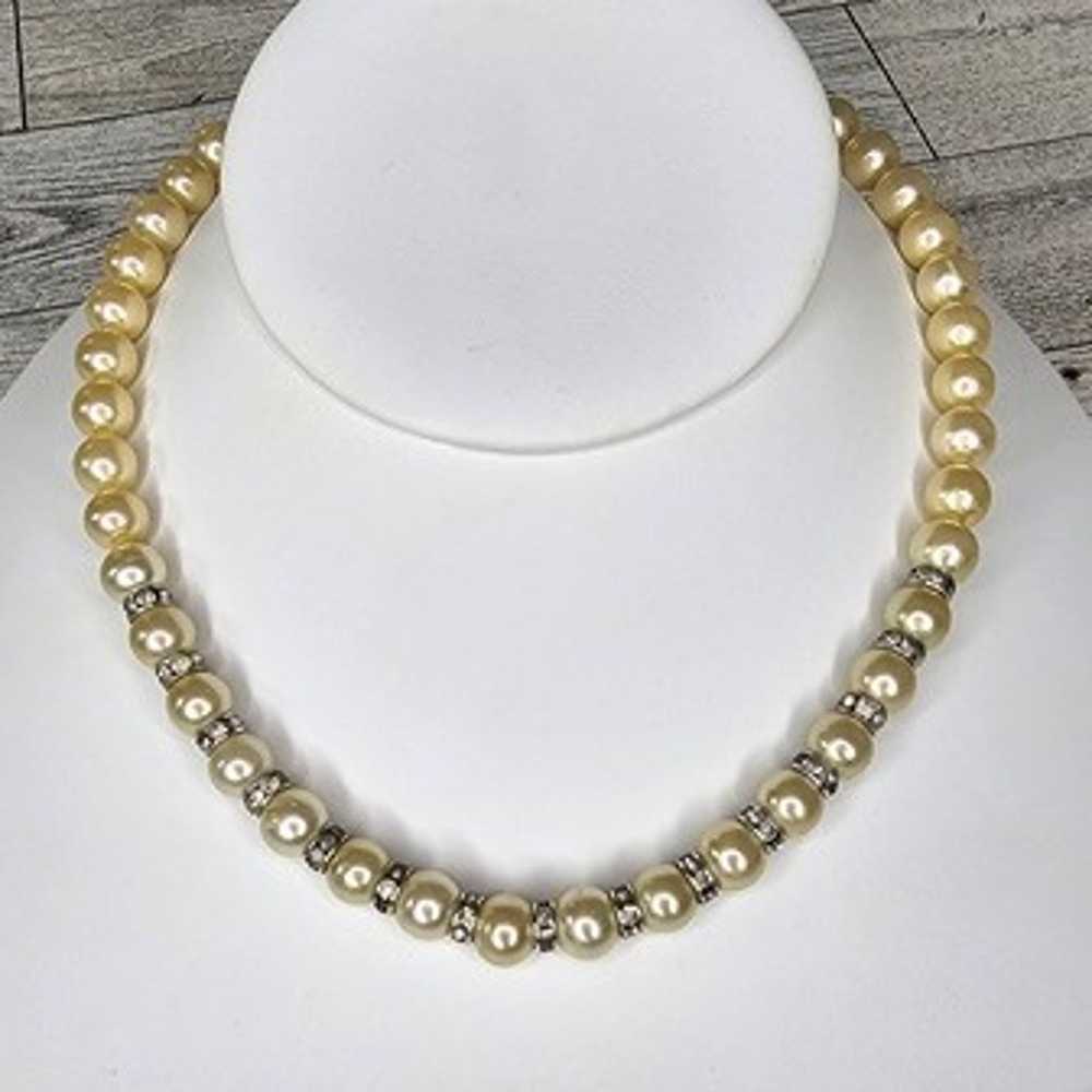 Crown Trifari Ivory Faux Pearl Choker Necklace 92… - image 7