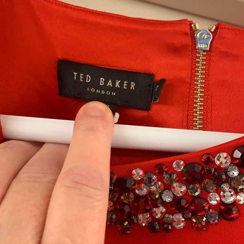 Ted Baker Size 5 Red Jeweled Neck - image 5