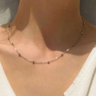 *NEW 925 Sterling Silver Simple Bead Necklace