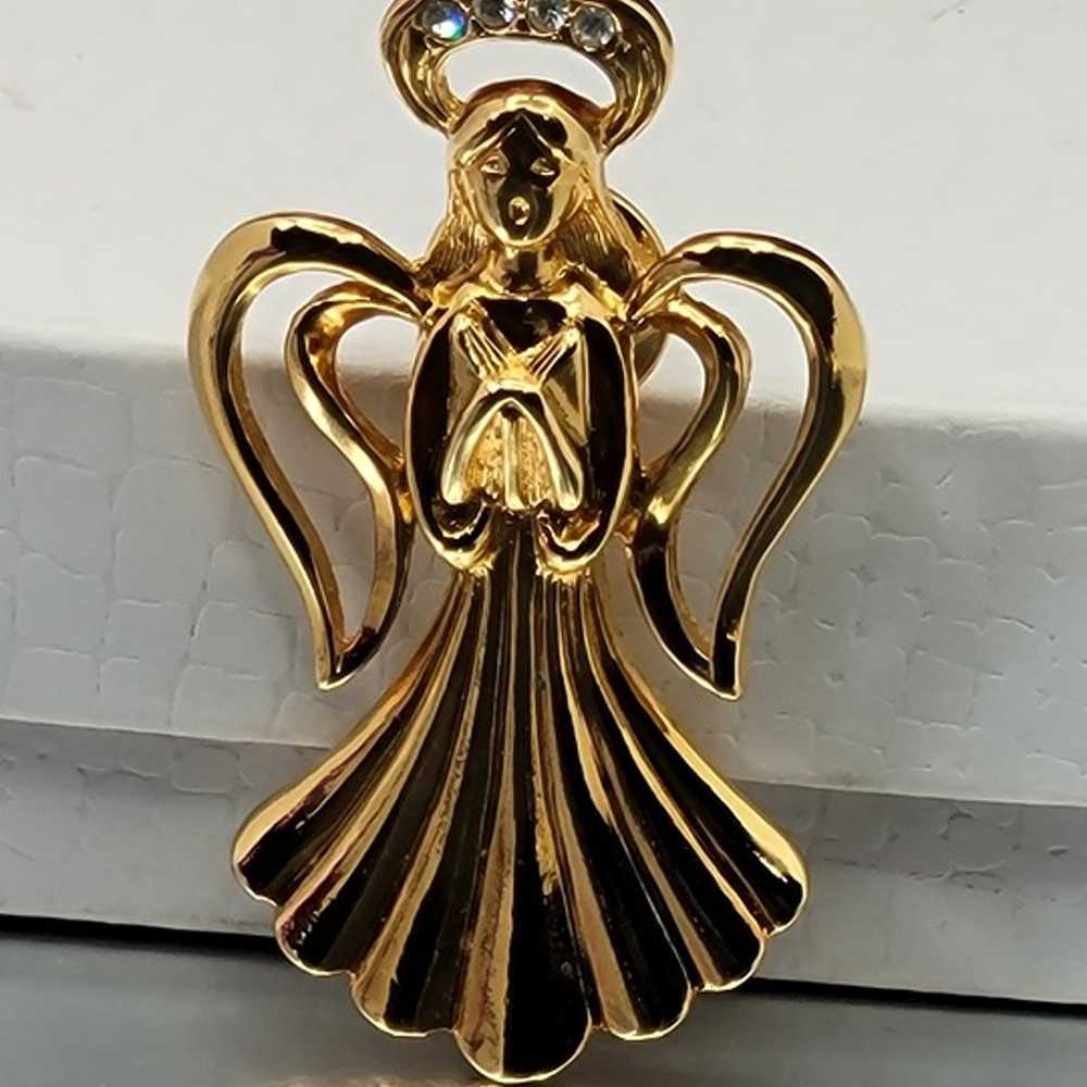 #1102, VINTAGE GOLD PLATED , Angel vintage pin, Z… - image 7