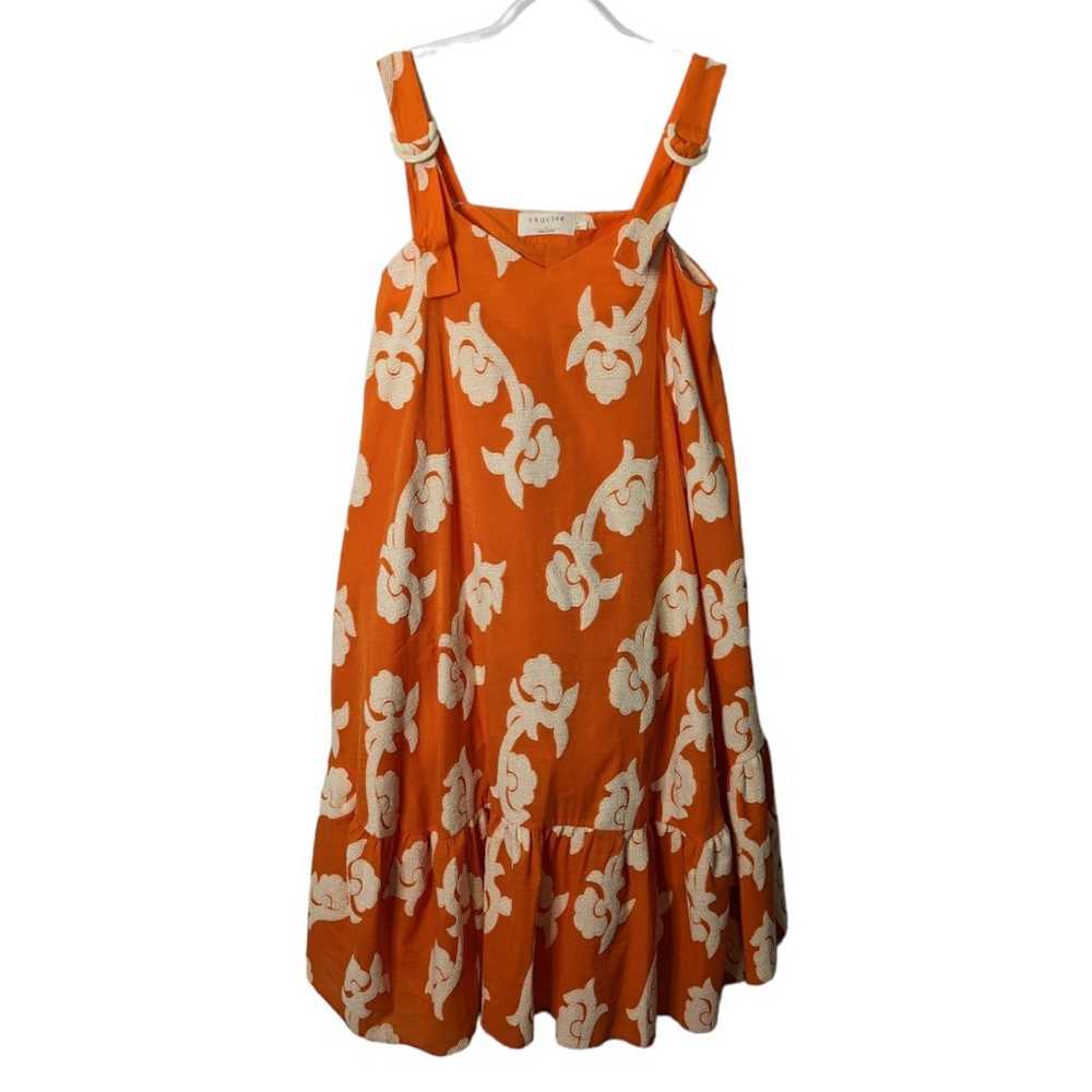 EXQUISE Phoebe Flounced Maxi Dress Orange Cream E… - image 2