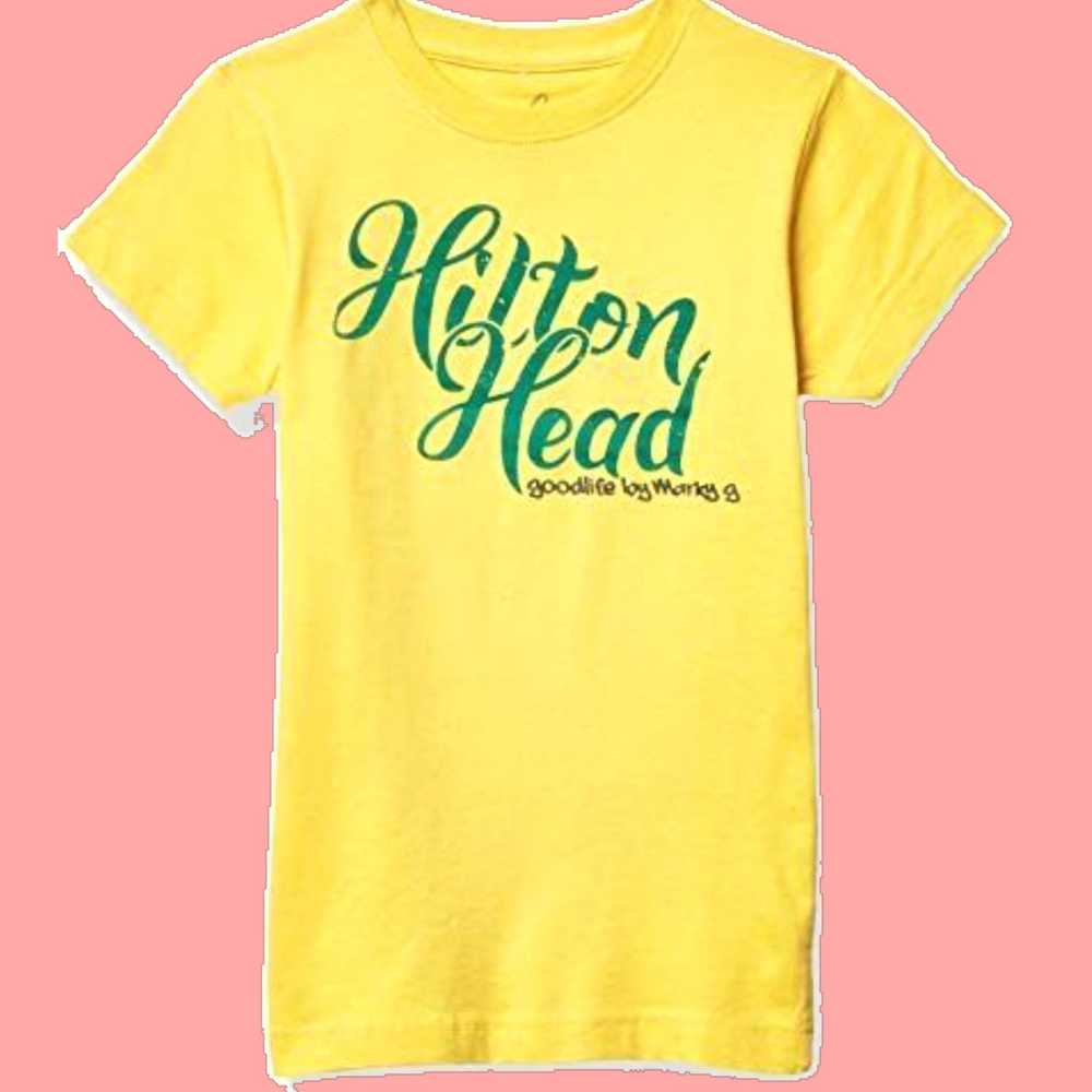 Vintage Girls Hilton Head Graphic Fine Jersey T S… - image 1