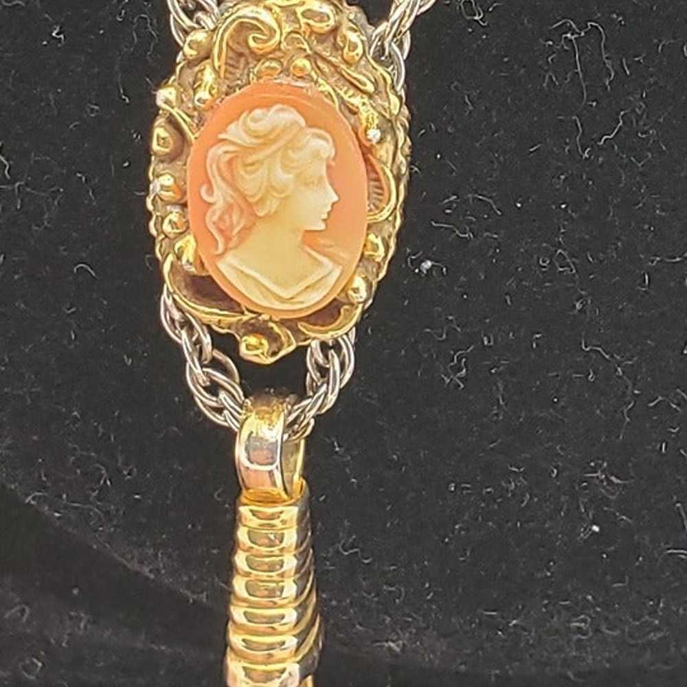 #928, RENAISSANCE Victorian Cameo,NECKLACE Sz 29"… - image 2