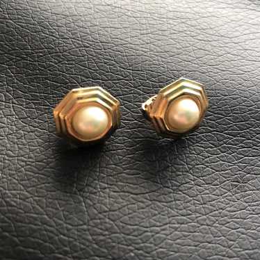 Earrings Pearl And Gold Vintage