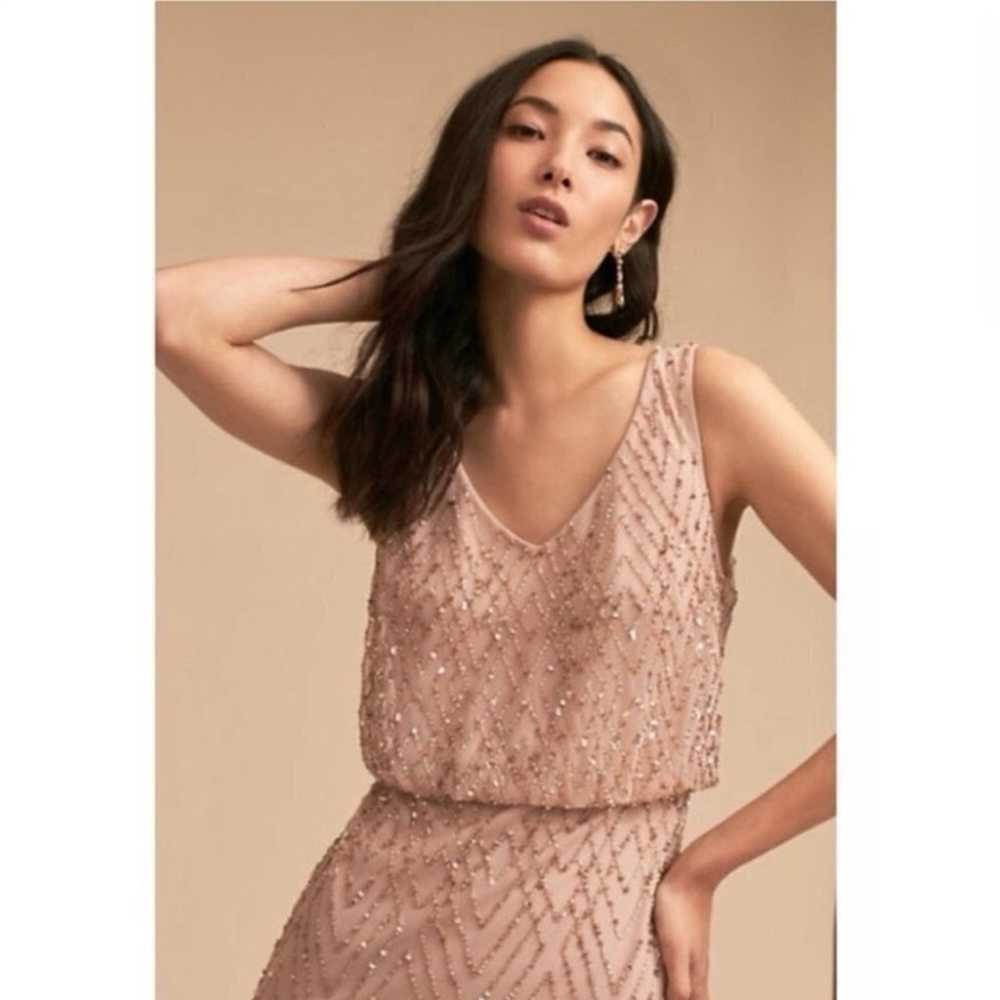 Anthropologie X BHLDN Blaise Blush Dress Size 14 - image 3