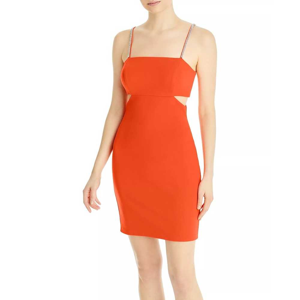 AQUA FORMAL Women's Orange Scuba Side Cutout Embe… - image 12