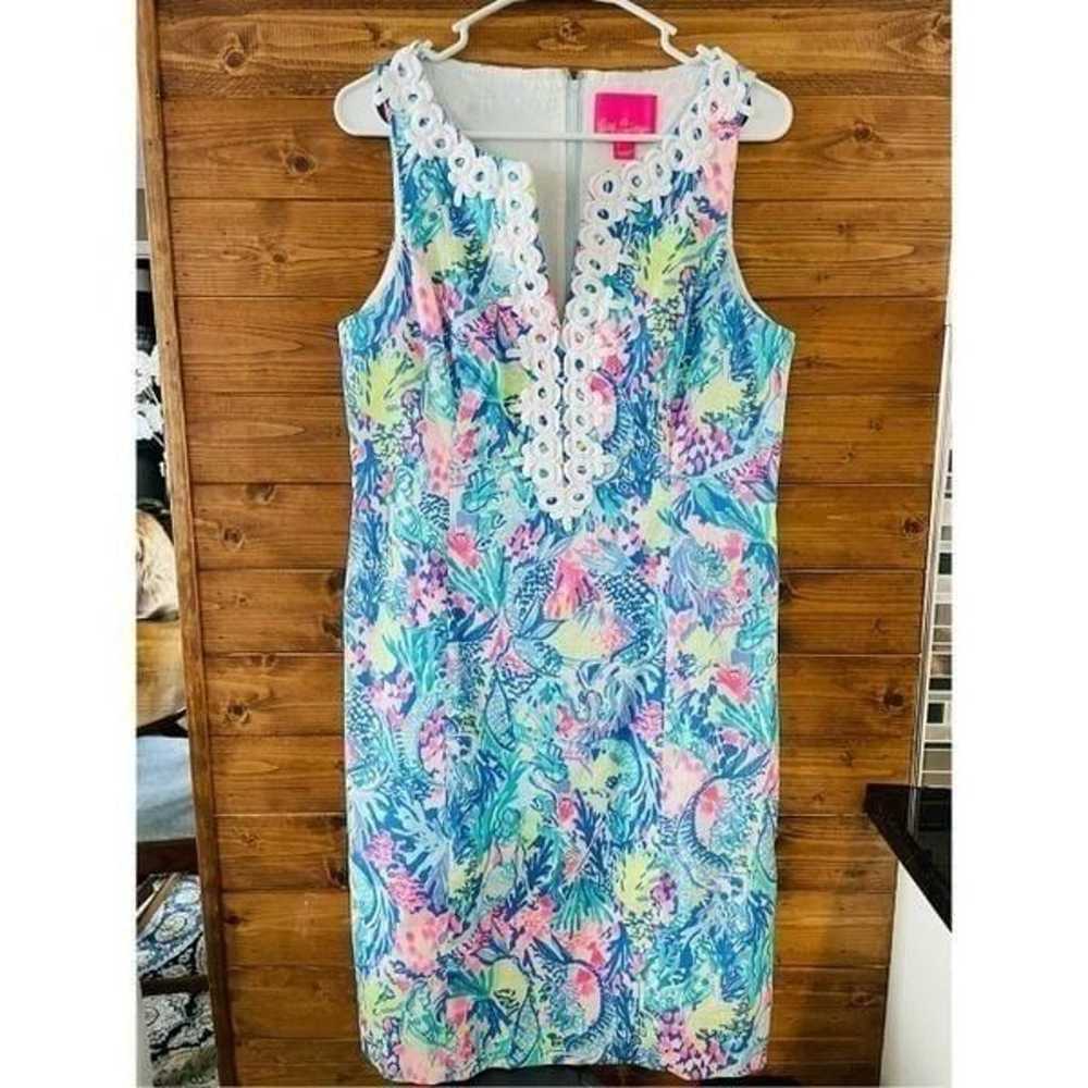 Lilly Pulitzer GABBY STRETCH SHIFT DRESS Mermaids… - image 2