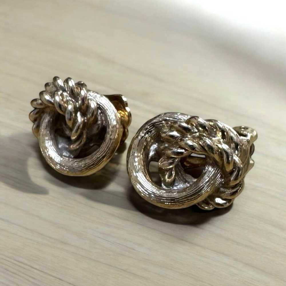 Christian Dior Vintage Rope Design Earrings Gold. - image 1