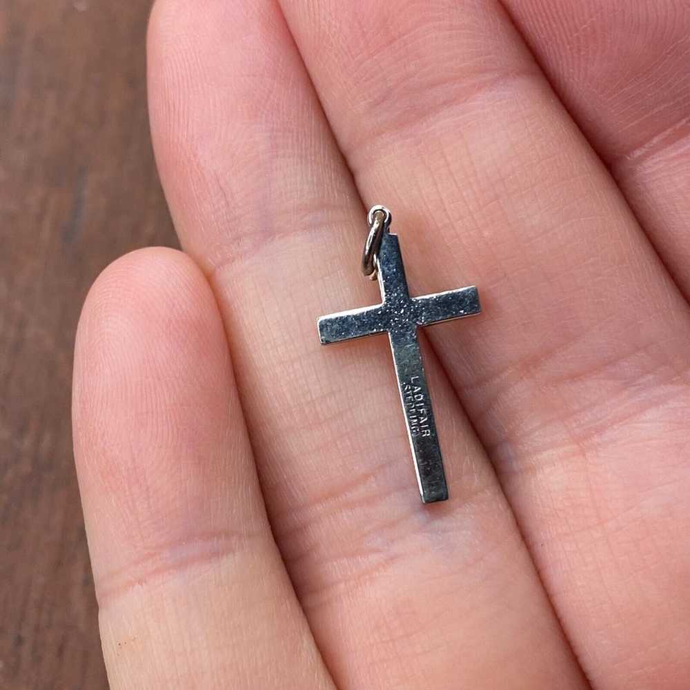 Vintage 925 Sterling Silver Ladifair Cross Religi… - image 2