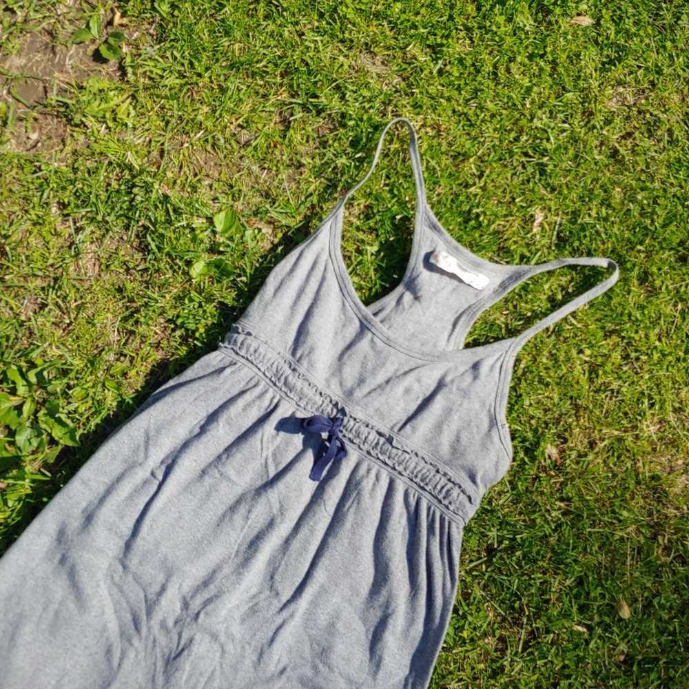 Hollister Y2k Cotton Gray Babydoll Drawstring Dre… - image 1