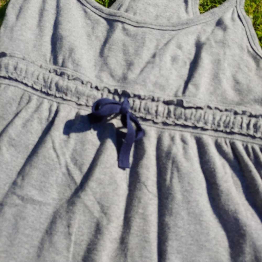 Hollister Y2k Cotton Gray Babydoll Drawstring Dre… - image 4