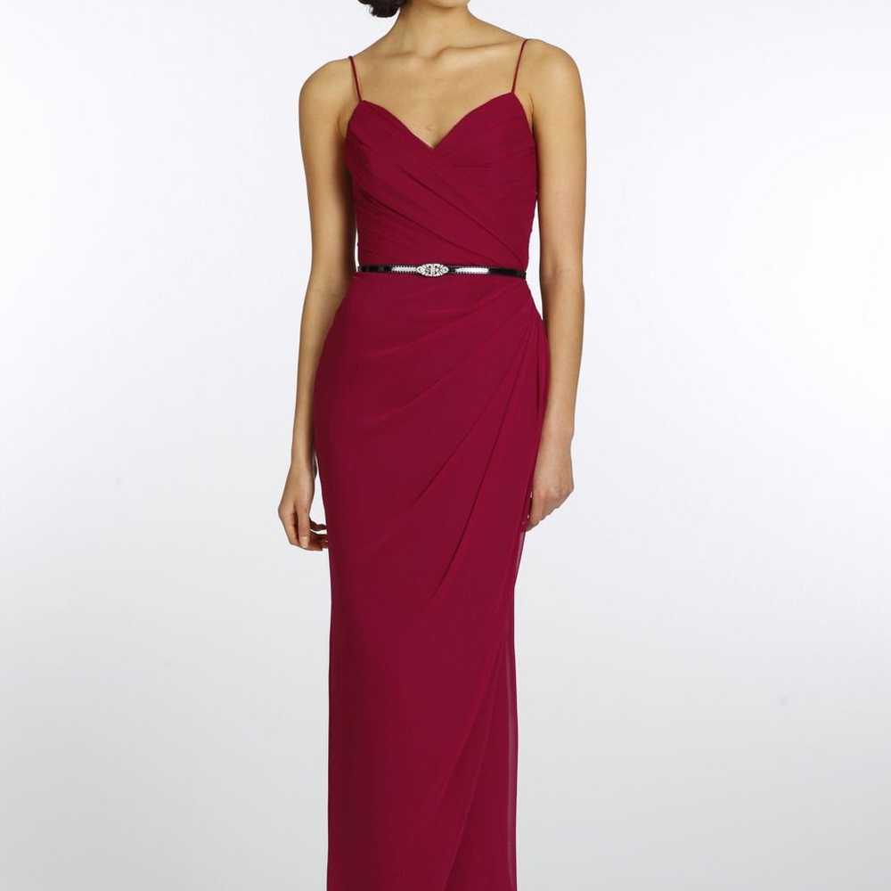 NOIR BY LAZARO Wine Bridesmaid Gown - image 2