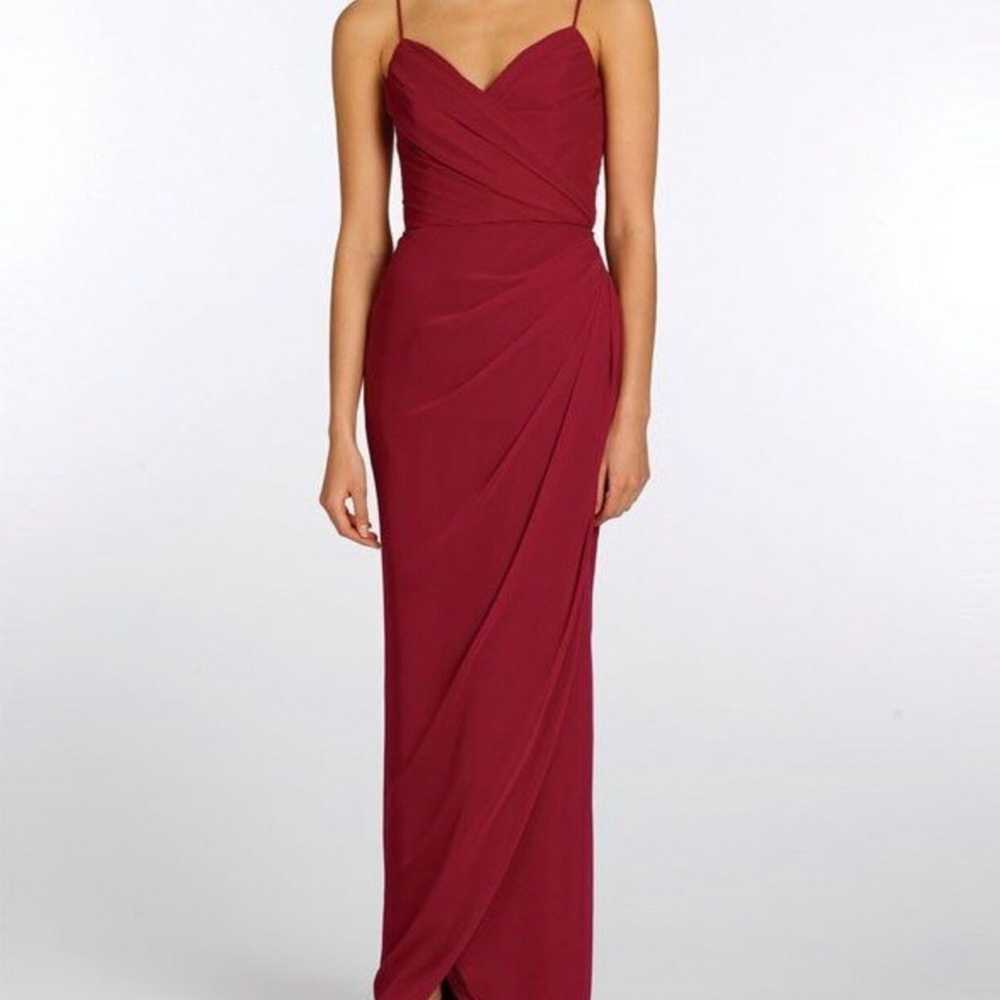 NOIR BY LAZARO Wine Bridesmaid Gown - image 3