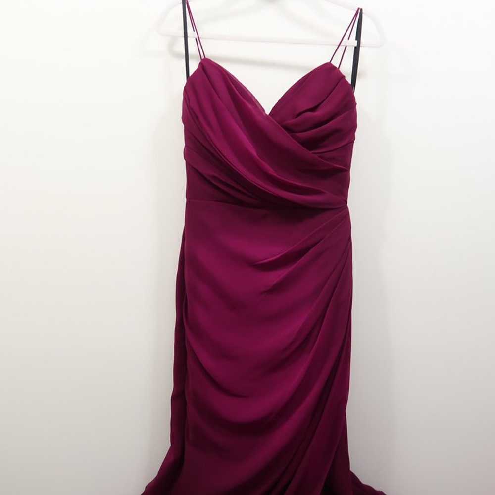 NOIR BY LAZARO Wine Bridesmaid Gown - image 4