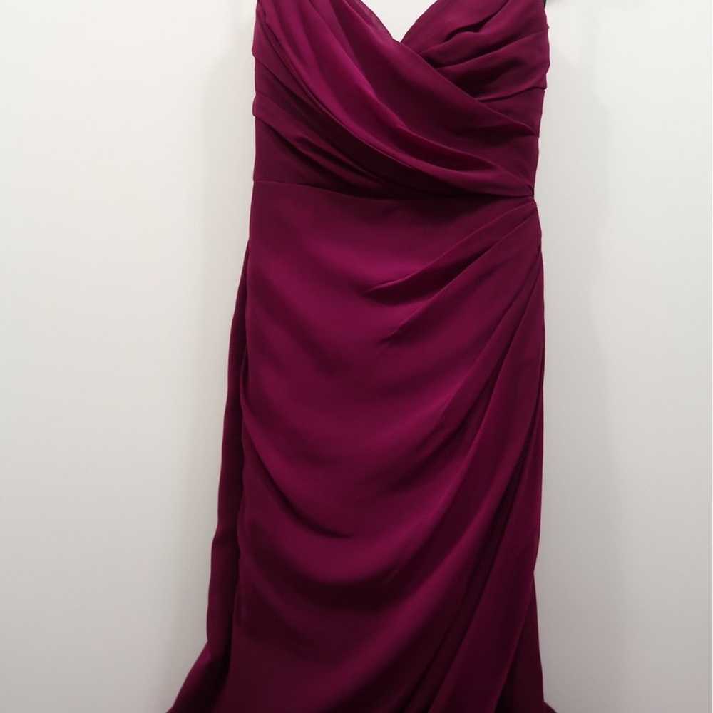 NOIR BY LAZARO Wine Bridesmaid Gown - image 5