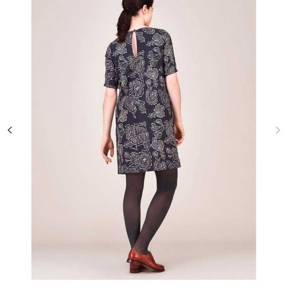 Toast Batik Print Shift Dress Indigo/Off - image 2