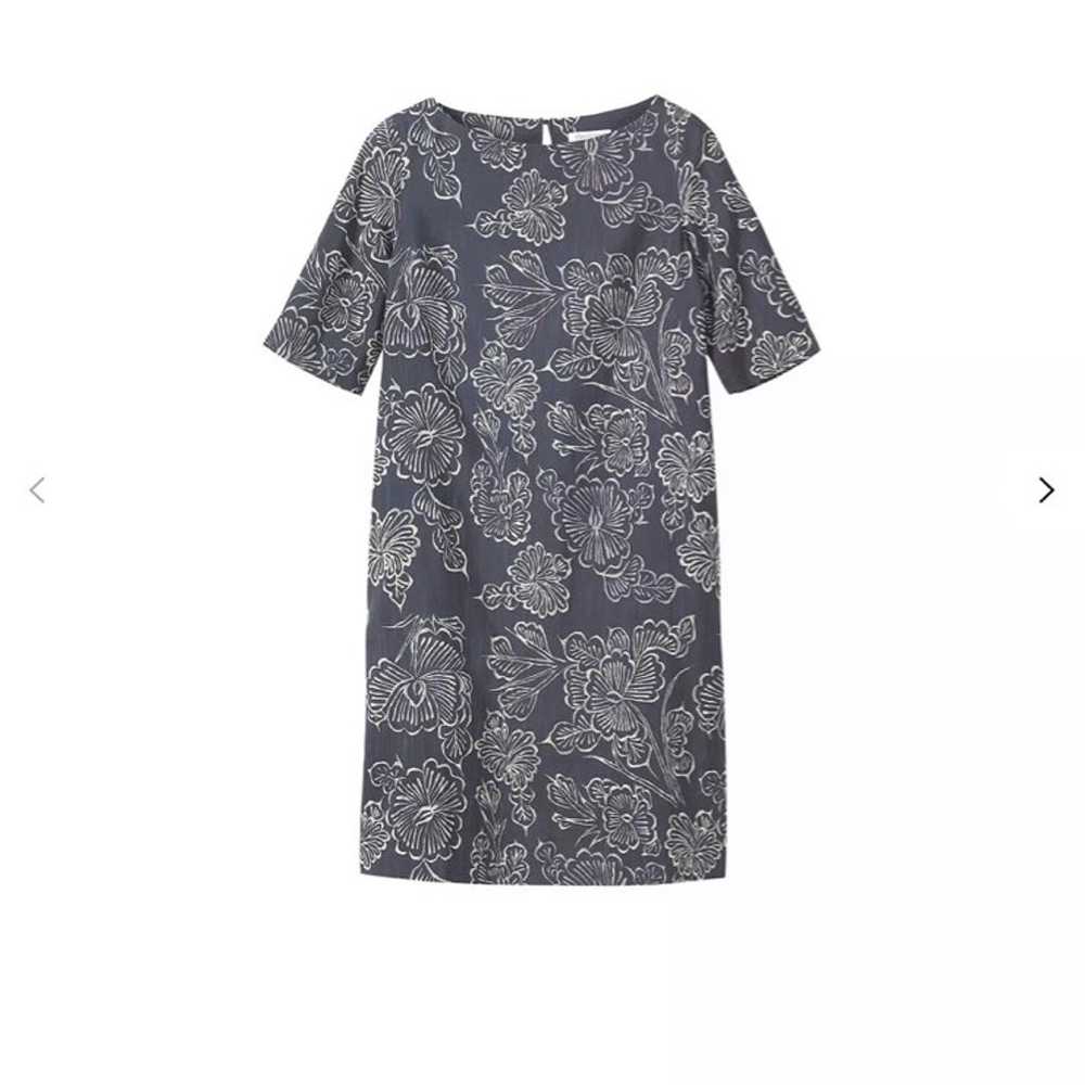 Toast Batik Print Shift Dress Indigo/Off - image 3