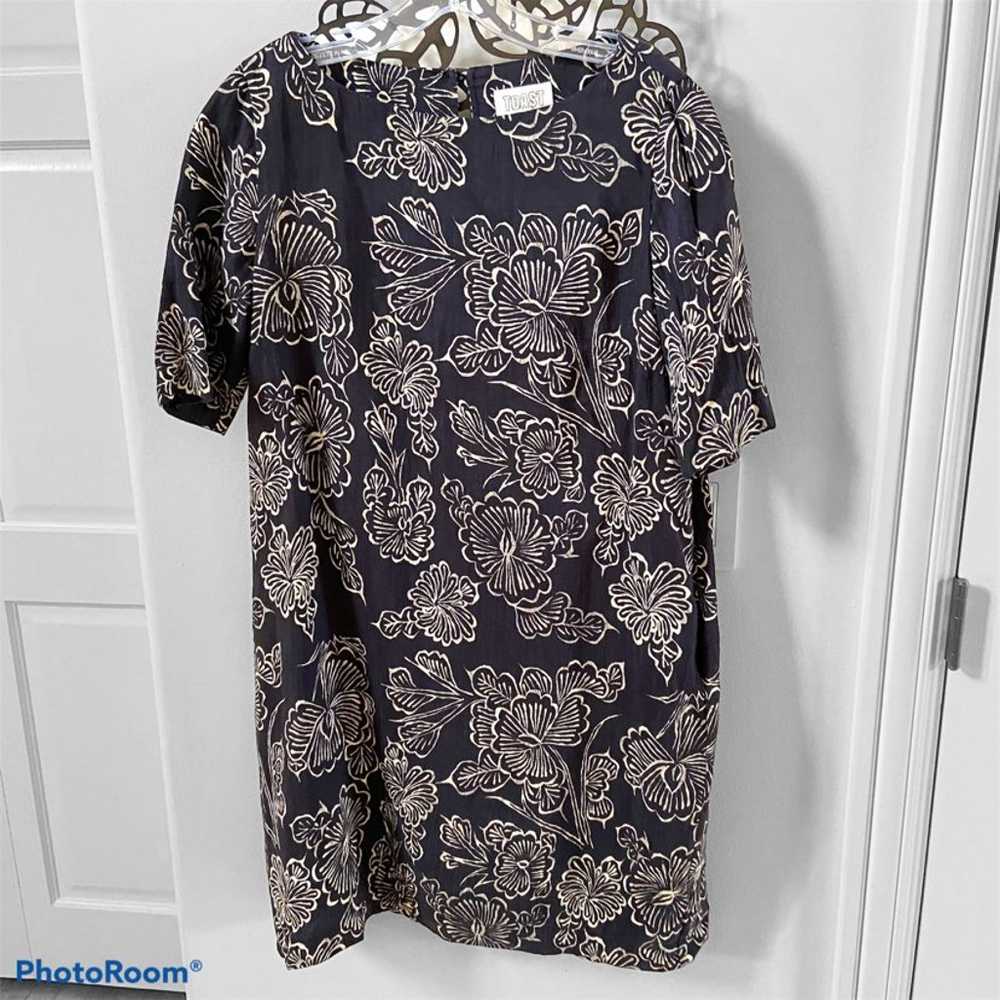 Toast Batik Print Shift Dress Indigo/Off - image 4